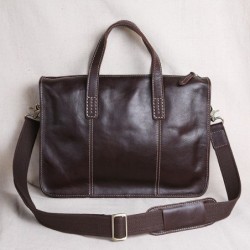 Vintage Business Leisure Horizontal Style Leather Briefcase Computer Bag