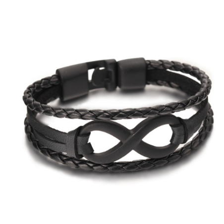 Lucky figure 8 leather bracelet bracelet