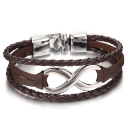 Lucky figure 8 leather bracelet bracelet
