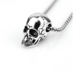 Male titanium steel skull necklace