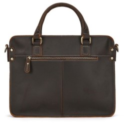 Retro Crazy Horse Leather Briefcase 14-inch Commuter Business