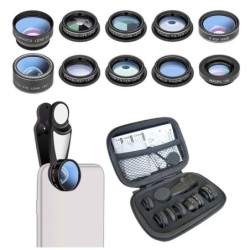 Ten in one set of fisheye lens with external camera lens