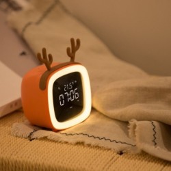 Rechargeable Alarm Clock Night Light Digital Electronic Clock With Temperature