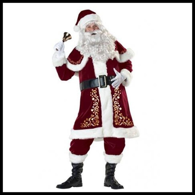 Short Crushed Velvet Santa Claus / Father Christmas Costume With Red Velvet  Trousers - Etsy