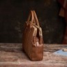 Vintage Vegetable Tanned Leather Men's First yer Cowhide Casual Business Handbag