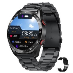 Smart Watch ECG PPG Business Stainless Steel Strap Bluetooth Call