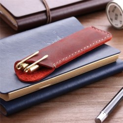 Vintage Pen Case Hand-stitched Leather Pen Case