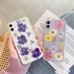 Compatible With  , Daisy Phone Case Real Flower Protective Cover