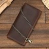 Men's Crazy Horse Leather Long Chain Anti-theft Wallet