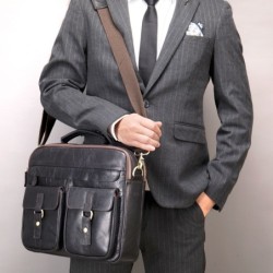 Men's Fashion Retro Top Layer Cowhide Messenger Bag