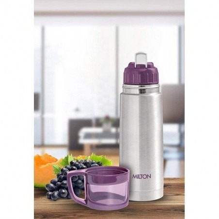 Milton glassy 350 thermosteel 24 hours hot and cold water bottle with