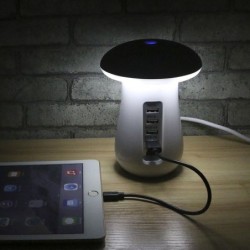 Multifunction Mushroom Lamp LED Lamp Holder USB Charger Home Office Supplies