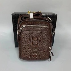 Crocodile Leather Men's Casual All-matching Crossbody Bag
