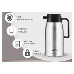 Milton Omega 1000 Thermosteel Vacuum Insulated 24 Hours Hot or Cold Carafe 1000 ml Silver 100% Leak Proof