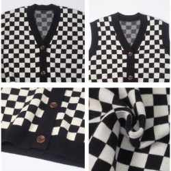 Fashion Women's Simple Checkerboard Sweater Vest