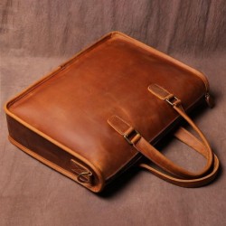 Men's Bag Crazy Horse Leather Briefcase For Laptop