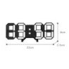 3D Remote Control Black LED Electronic  Hung And Can Stand Wall Clock