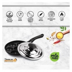 Milton Pro Cook Appam Patra 7 Pit With Stainless Steel Lid
