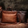 Men's Vegetable Tanned Leather One Shoulder Messenger Bag (Retro Casual: First Layer Cowhide, Crossbody Versatility ~ Brown Coff
