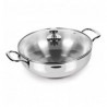 Milton Pro Cook Stainless Steel Sandwich Bottom Kadhai with Glass Lid