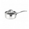 Milton Pro Cook Tri-Ply Steel Sauce Pan with Lid 18 cm 2.2 Ltr