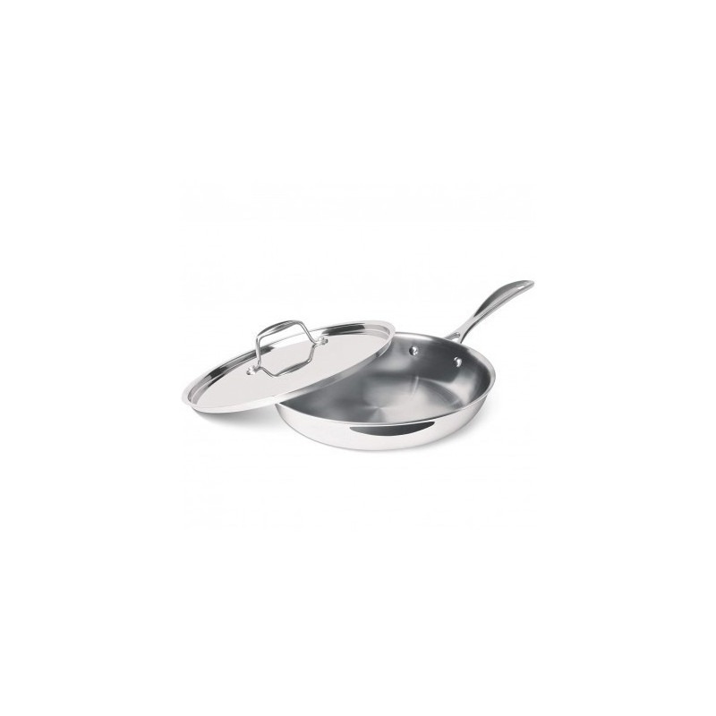 Milton Pro Cook Triply Stainless Steel Fry Pan with Lid 24 cm