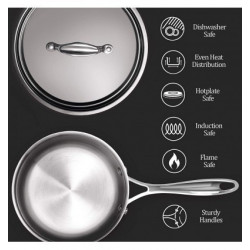 Milton Pro Cook Triply Stainless Steel Sauce Pan with Lid 18 cm
