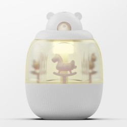 USB Rechargable Cool Mist Humidifier Creative Carousel Humidifier For Bedroom