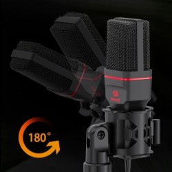 Compatible with Apple, Condenser Microphone With Tripod Audio Computer Studio