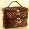 Double-layer cosmetic bag with large capacity to receive wave-point cosmetic bag