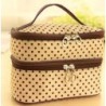Double-layer cosmetic bag with large capacity to receive wave-point cosmetic bag
