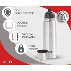 Milton thermosteel flip lid flask 500 milliliters silver