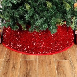 Red Sequins Christmas-tree Skirt Party Decoration Supplies