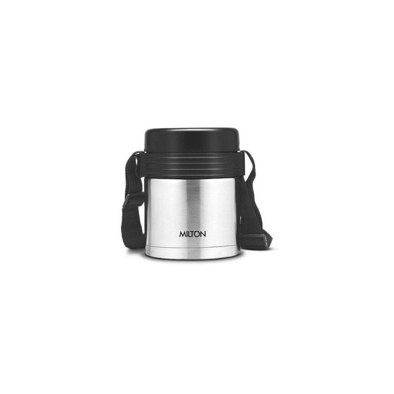 Milton tuscany 3 thermosteel tiffin with plain lid black