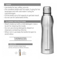 Milton Verve 1000 Thermosteel 24 Hours Hot and Cold Water Bottle 960 ml Silver
