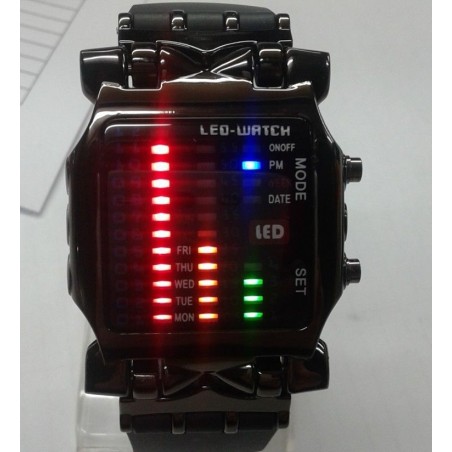 Amazon.com: Binary Watch Crab Shape Binary Colorful LED Digital Display  Silicone Strap Electronic Watch for Boys Mens : Clothing, Shoes & Jewelry