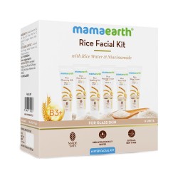 Mamaearth Rice Facial Kit With Rice Water & Niacinamide for Glass Skin 60 g Salon-Like Glowing Skin