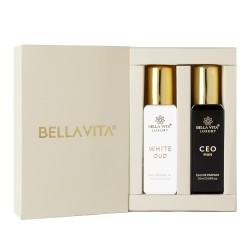 Bella Vita Luxury CEO Man & White Oud Unisex Perfume Combo with Tonka Agarwood Pack of 2 20 ml Each