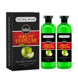 Siso Fruit Vinegar Hair Color Natural Black Color Dye for Hair Care Natural Ammonia Free Color Dye 500ml x 2