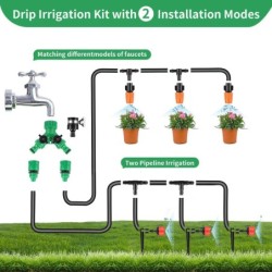 Garden Drip Irrigation Kit,164FT Greenhouse Micro Automatic Drip Irrigation