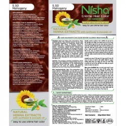 Nisha no ammonia cream hair color with rich bright long lasting shine hair color mahogany 5.5 100 ml each