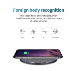 Qi Standard Ultra-Thin Fabric Aluminum Alloy Fast Charge Wireless Charger