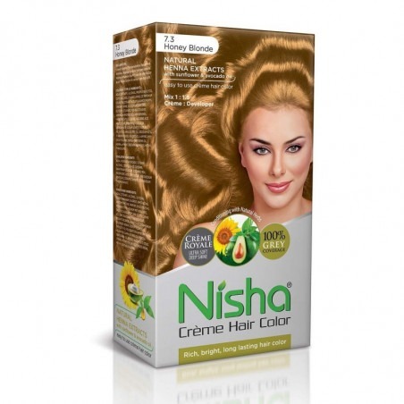 Nisha cream permanent hair color permanent fashion highlights 60gm+90ml each pack honey blonde pack of 1