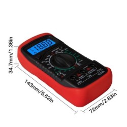 Digital LCD Multimeter: Measurement of DC Voltage, AC Voltage, DC Current, and Resistance with Triode Measurement Capability