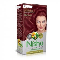 Nisha cream hair color (120 ml/each) with rich bright long lasting shine hair color no ammonia cream burgundy 3.16 pack of 1