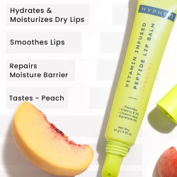 Hyphen Vitamin Infused Peptide Lip Balm Peach for Dry & Chapped Lips Hydrating & Moisturizing Balm for Men & Women