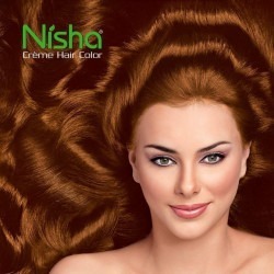 Nisha cream hair color 120 ml/each with rich bright long lasting shine hair color no ammonia cream golden brown 4.3 pack of 1