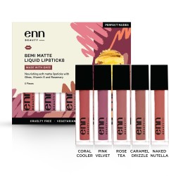 Enn Beauty Long Lasting Semi Matte Liquid Lipsticks with 12 Hour Coverage Transferproof Highly pigmented Goodness of Natural