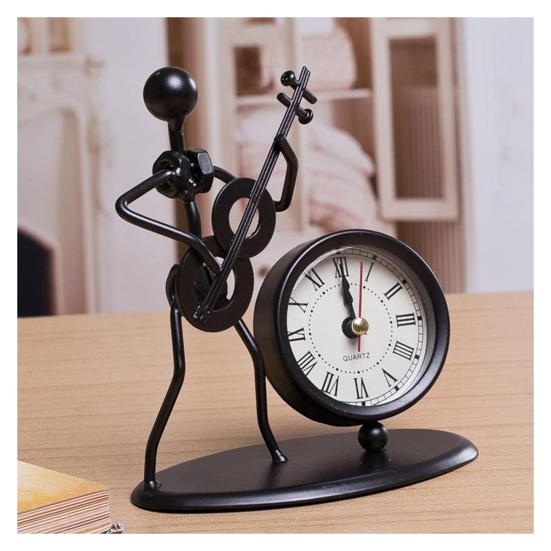 Iron Table Desk Alarm Clock With Musical Instrument Gadget Decoration Craft Gift