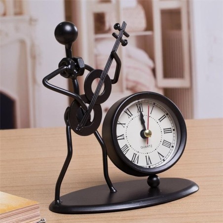 Iron Table Desk Alarm Clock With Musical Instrument Gadget Decoration Craft Gift